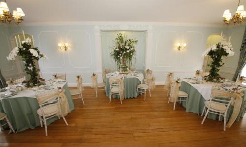 Commissioners House Ballroom dressed with round tables